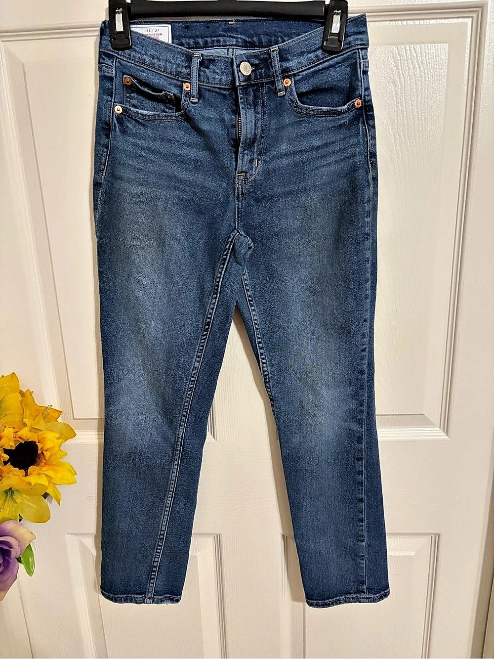 Gap Vintage Slim Mid Rise Mid Rise Skinny Jeans Waist 26 Blue